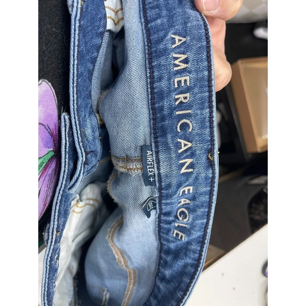American Eagle Original Straight Airflex+ Jeans Mens 34x34 Medium Wash Blue